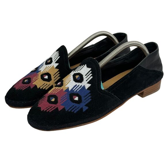 Soludos Embriodered Venetian Loafer 8.5 Southwestern Women's Flats Slipper Mule - Picture 1 of 13